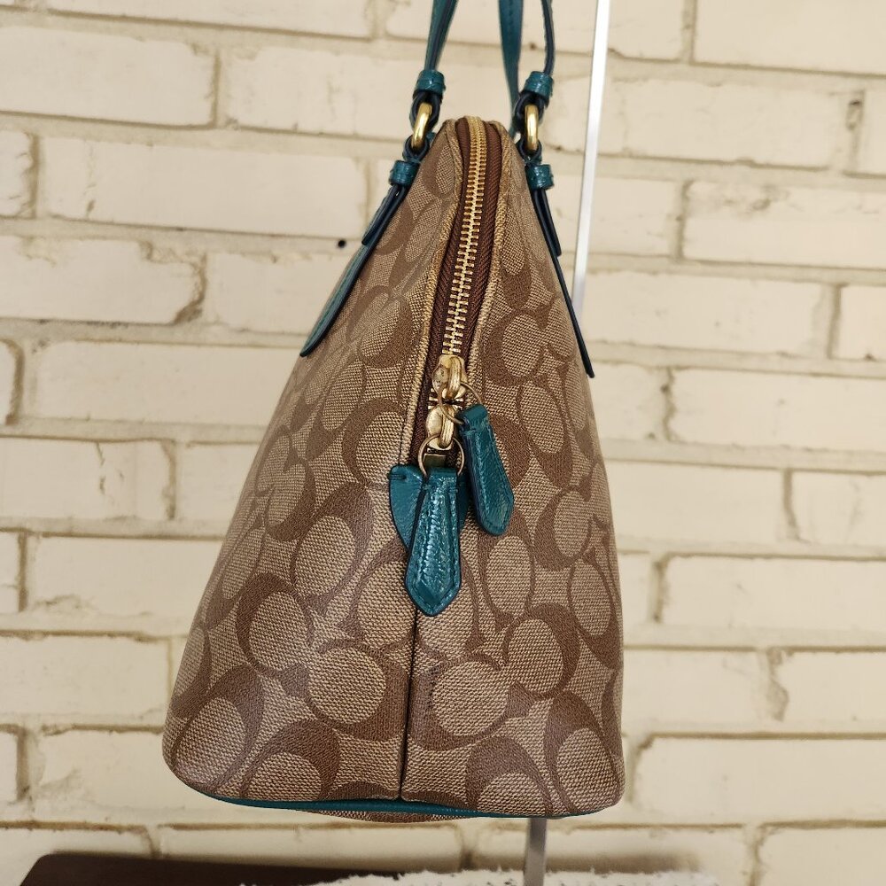 Coach Peyton Signature Cora Domed Shoulder Bag Satchel - Picture 8 of 15